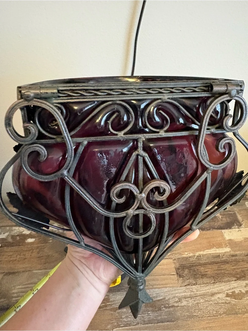 Set of 2 Vintage Touch of Class Amethyst Glass Wall Vase